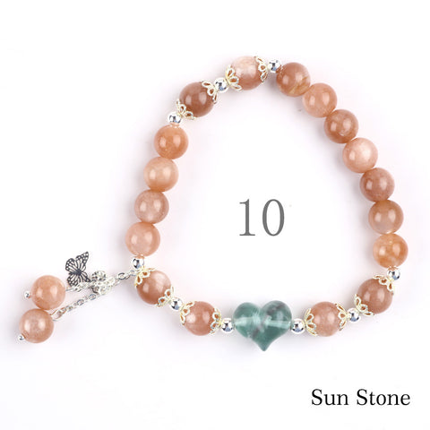 Natural Crystal Gemstone Handmade Stretchable Beaded Bracelet(Exclusive Design) With Exquisite Gift Box