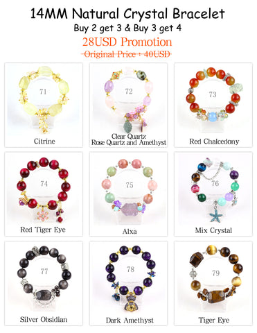 Natural Crystal Gemstone Handmade Stretchable Beaded Bracelet and Bangle(Exclusive Design) With Exquisite Gift Box