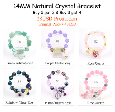 Natural Crystal Gemstone Handmade Stretchable Beaded Bracelet and Bangle(Exclusive Design) With Exquisite Gift Box