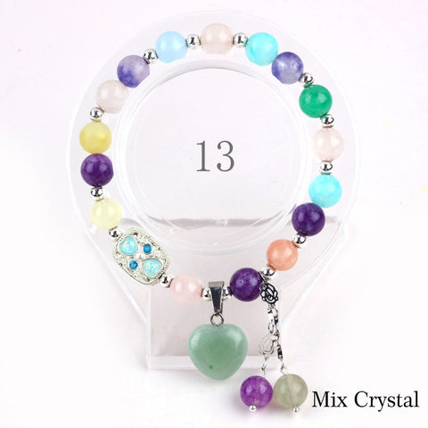 Natural Crystal Gemstone Handmade Stretchable Beaded Bracelet and Bangle(Exclusive Design) With Exquisite Gift Box