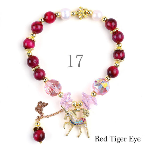 Natural Crystal Gemstone Handmade Stretchable Beaded Bracelet(Exclusive Design) With Exquisite Gift Box