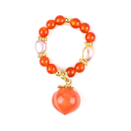 4MM Carnelian Beads Natural Handmade Crystal Adjustable Ring FJHMCR001