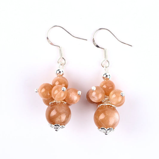 10g/pc Sunstone Bead Natural Handmade Crystal Earrings FJHSSE001