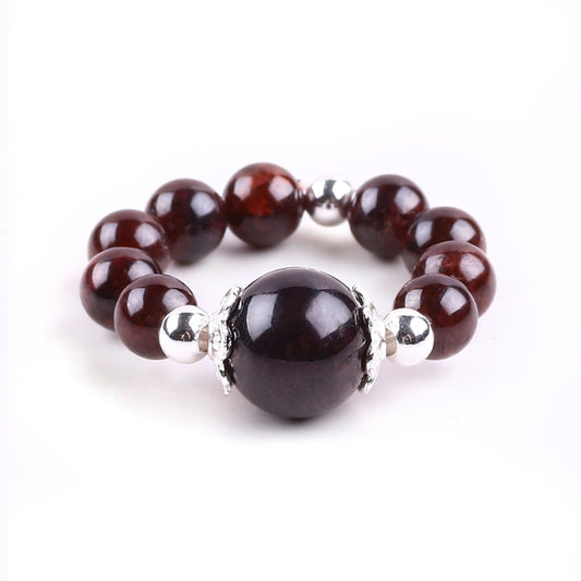 5MM Garnet  Beads Natural Handmade Crystal Adjustable Ring FJHGR001