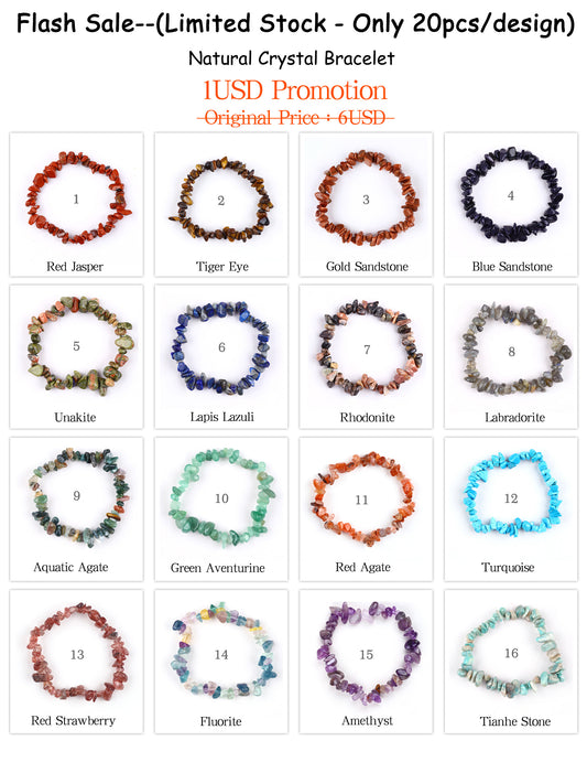 (Exclusive Design) Natural Crystal Handmade Wire Wrap Pendant & Bead Bracelet for Livestream Promotion(Minimum Order Amount with 20USD for Shipment )