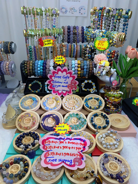 Unique handmade natural crystal Jewelry from Fun Jewelry for tiktok livestream