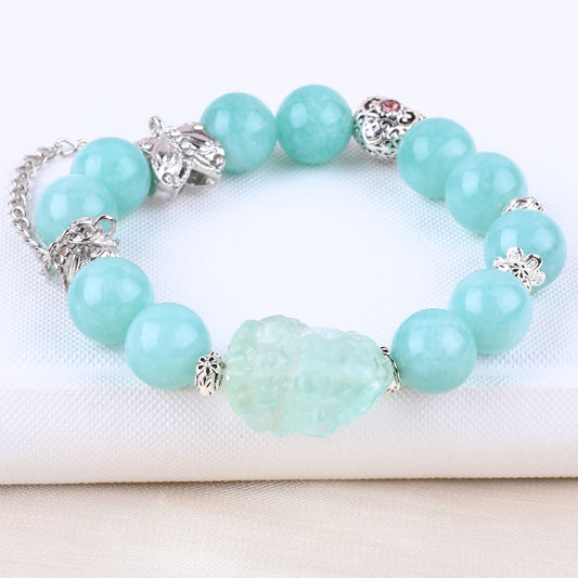 12MM Amazonite Bead Natural Handmade Crystal Bracelet FJHAB001