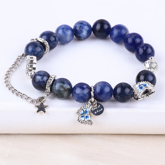 12MM Blue Sodalite Bead Natural Handmade Crystal Bracelet FJHBSB001