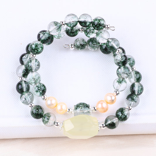 8MM Garden Quartz Bead Natural Handmade Crystal Bangle FJHDGBOO1