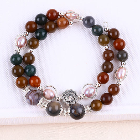 8MM Alxa Bead Natural Handmade Crystal Bangle FJHDAB001