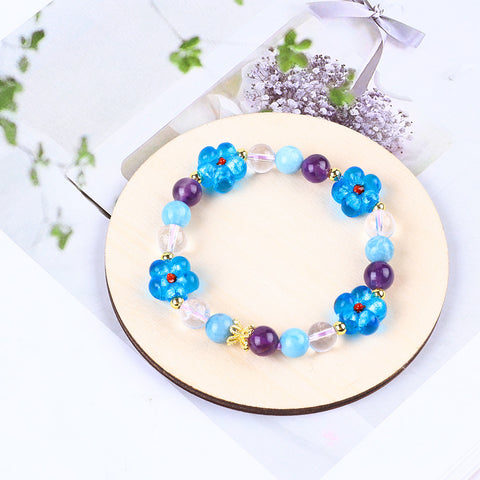 Friendship Flower Natural Handmade Crystal Bracelet FJHFBS001