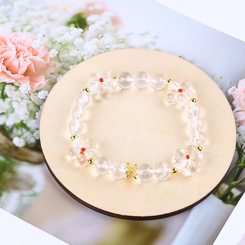 Friendship Flower Natural Handmade Crystal Bracelet FJHFBS001