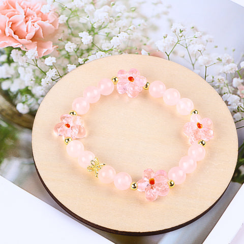 Friendship Flower Natural Handmade Crystal Bracelet FJHFBS001