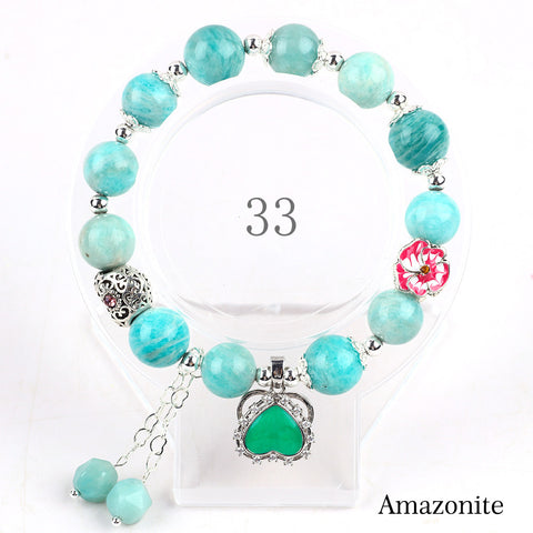 Natural Crystal Gemstone Handmade Stretchable Beaded Bracelet and Bangle(Exclusive Design) With Exquisite Gift Box