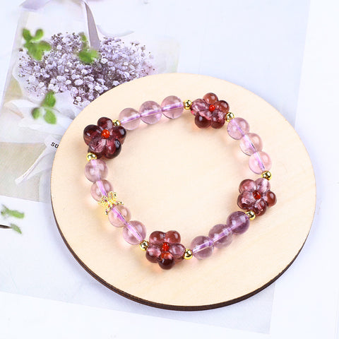 Friendship Flower Natural Handmade Crystal Bracelet FJHFBS001