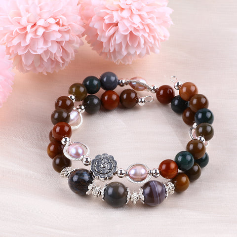 8MM Alxa Bead Natural Handmade Crystal Bangle FJHDAB001