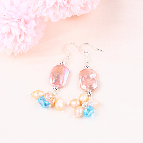 8.5g/pc Pearl Bead Natural Handmade Pearl Earrings FJHPPE001