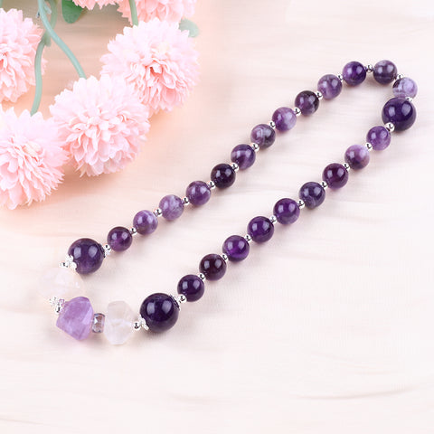 10MM+12MM Amethyst   Multi-Layer Bead Natural Handmade Crystal Bracelet FJHMA001