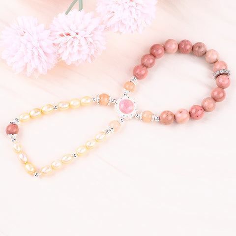 8MM Rhodochrosite Bead Natural Handmade Crystal Bracelet FJHDRPB001