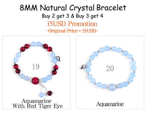 Natural Crystal Gemstone Handmade Stretchable Beaded Bracelet(Exclusive Design) With Exquisite Gift Box