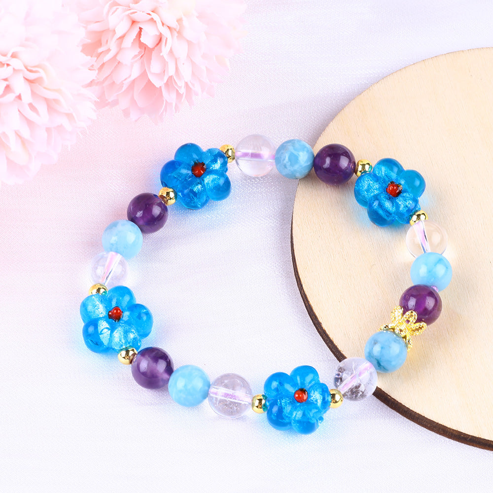 Friendship Flower Natural Handmade Crystal Bracelet FJHFBS001