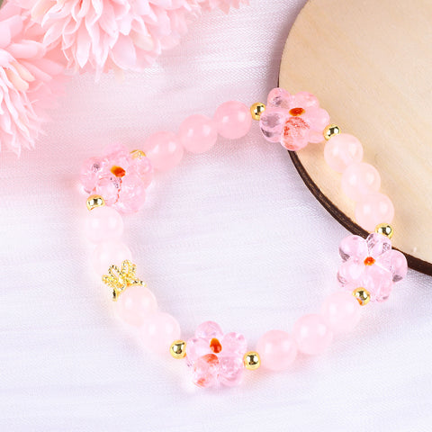 Friendship Flower Natural Handmade Crystal Bracelet FJHFBS001