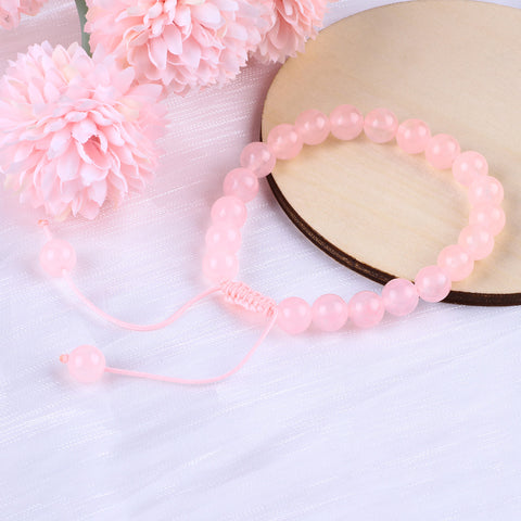 8MM Round Beads Natural Handmade Crystal Adjustable Braided Macrame Tassels bracelet 8MM Round Beads Natural Handmade Crystal Adjustable Braided Macrame Tassels Bracelet FJHBS001