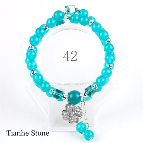 Natural Crystal Gemstone Handmade Stretchable Beaded Bracelet and Bangle(Exclusive Design) With Exquisite Gift Box