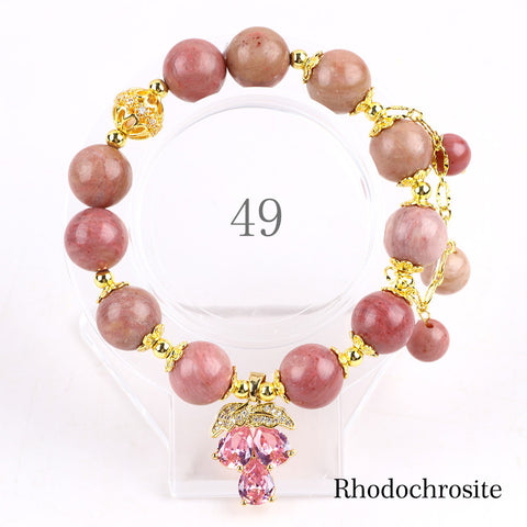 Natural Crystal Gemstone Handmade Stretchable Beaded Bracelet and Bangle(Exclusive Design) With Exquisite Gift Box