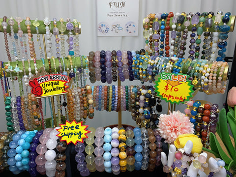 Unique handmade natural crystal Jewelry from Fun Jewelry for tiktok livestream