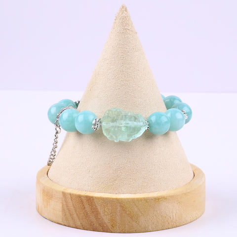 12MM Amazonite Bead Natural Handmade Crystal Bracelet FJHAB001