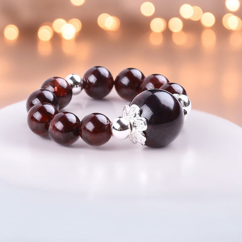 5MM Garnet  Beads Natural Handmade Crystal Adjustable Ring FJHGR001