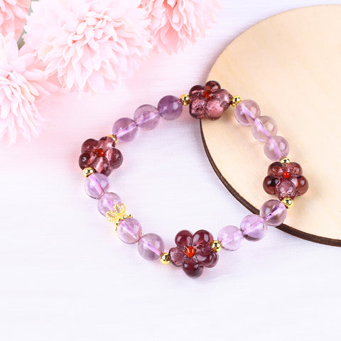 Friendship Flower Natural Handmade Crystal Bracelet FJHFBS001