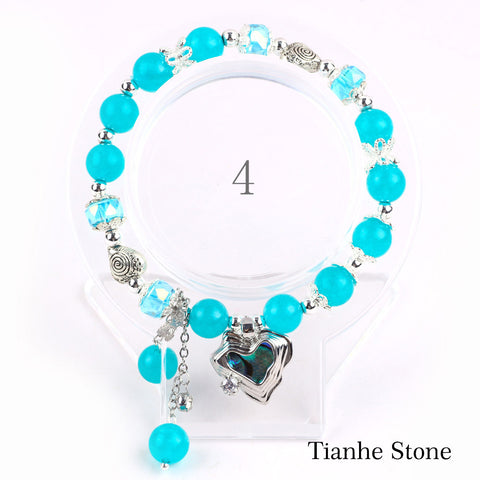 Natural Crystal Gemstone Handmade Stretchable Beaded Bracelet and Bangle(Exclusive Design) With Exquisite Gift Box