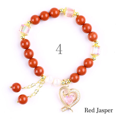 Natural Crystal Gemstone Handmade Stretchable Beaded Bracelet(Exclusive Design) With Exquisite Gift Box