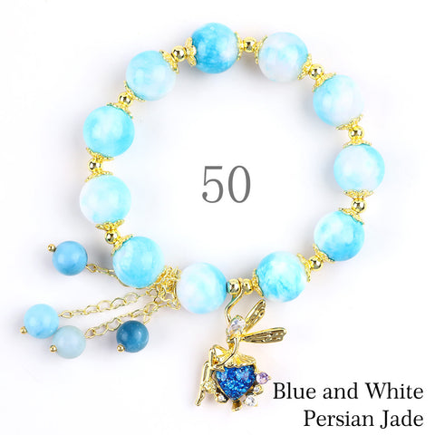 Natural Crystal Gemstone Handmade Stretchable Beaded Bracelet(Exclusive Design) With Exquisite Gift Box