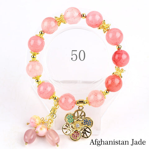 Natural Crystal Gemstone Handmade Stretchable Beaded Bracelet and Bangle(Exclusive Design) With Exquisite Gift Box