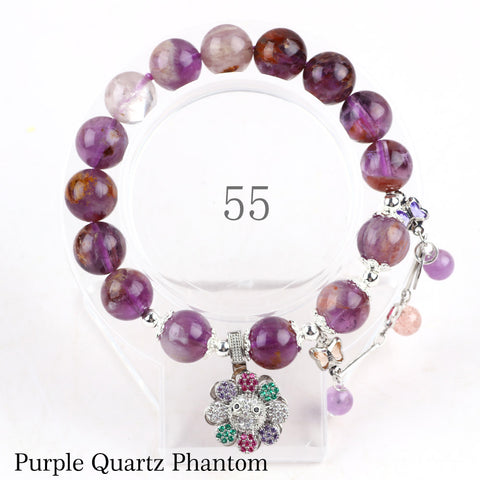 Natural Crystal Gemstone Handmade Stretchable Beaded Bracelet and Bangle(Exclusive Design) With Exquisite Gift Box