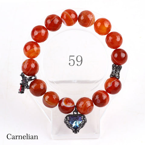 Natural Crystal Gemstone Handmade Stretchable Beaded Bracelet and Bangle(Exclusive Design) With Exquisite Gift Box