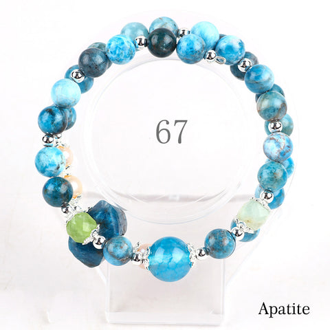 Natural Crystal Gemstone Handmade Stretchable Beaded Bracelet and Bangle(Exclusive Design) With Exquisite Gift Box