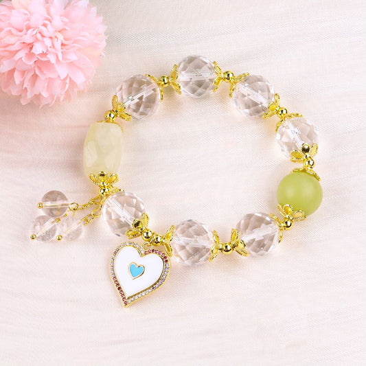 14MM Clear Quartz Bead Natural Handmade Crystal Bracelet FJHCB001