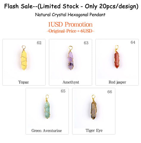 (Exclusive Design) Natural Crystal Handmade Wire Wrap Pendant & Bead Bracelet for Livestream Promotion(Minimum Order Amount with 20USD for Shipment )