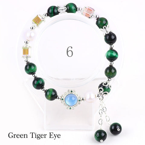 Natural Crystal Gemstone Handmade Stretchable Beaded Bracelet and Bangle(Exclusive Design) With Exquisite Gift Box