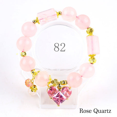 Natural Crystal Gemstone Handmade Stretchable Beaded Bracelet and Bangle(Exclusive Design) With Exquisite Gift Box