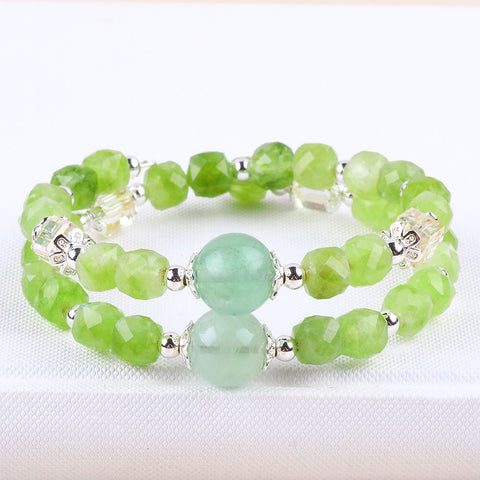 6 MM Peridot Bead Natural Handmade Crystal Bangle FJHDPB001