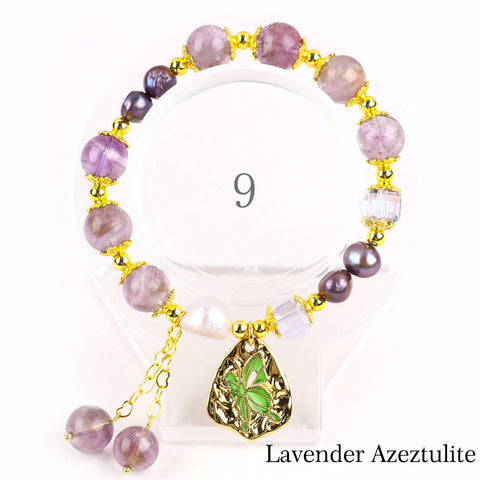 Natural Crystal Gemstone Handmade Stretchable Beaded Bracelet and Bangle(Exclusive Design) With Exquisite Gift Box