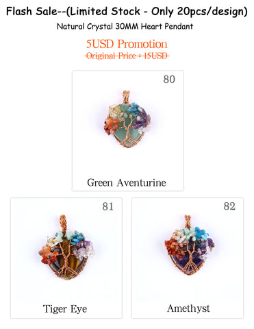 (Exclusive Design) Natural Crystal Handmade Wire Wrap Pendant & Bead Bracelet for Livestream Promotion(Minimum Order Amount with 20USD for Shipment )