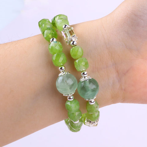 6 MM Peridot Bead Natural Handmade Crystal Bangle FJHDPB001