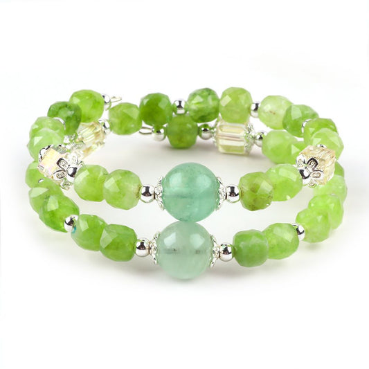 6 MM Peridot Bead Natural Handmade Crystal Bangle FJHDPB001