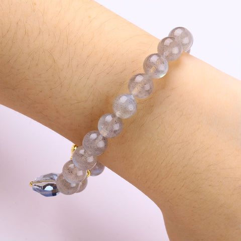 8MM Labradorite Bead Natural Handmade Crystal Bracelet FJHLB001